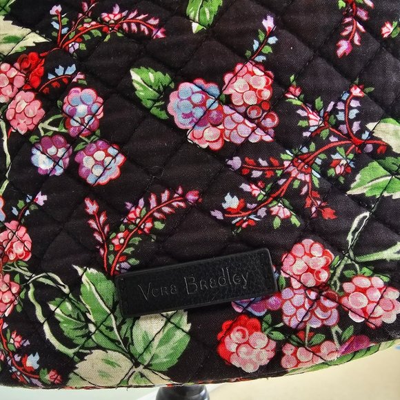 Vera Bradley Carson Crossbody Bag w/ Cell Phone Pocket Winter Berry Black - Picture 4 of 9